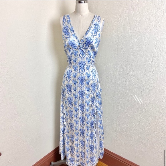 Loveshackfancy kendall satin printed midi dress - Picture 5 of 8